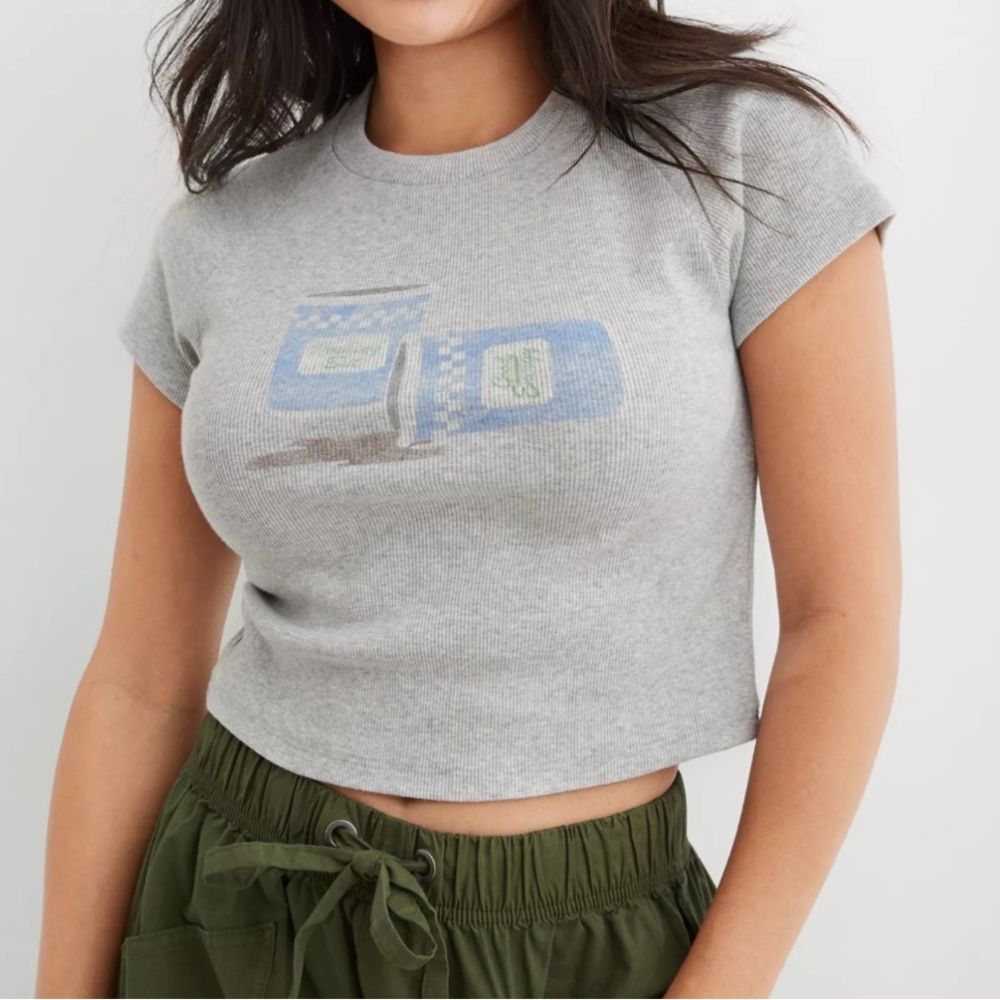 Aerie Cropped Ribbed Baby T-Shirt